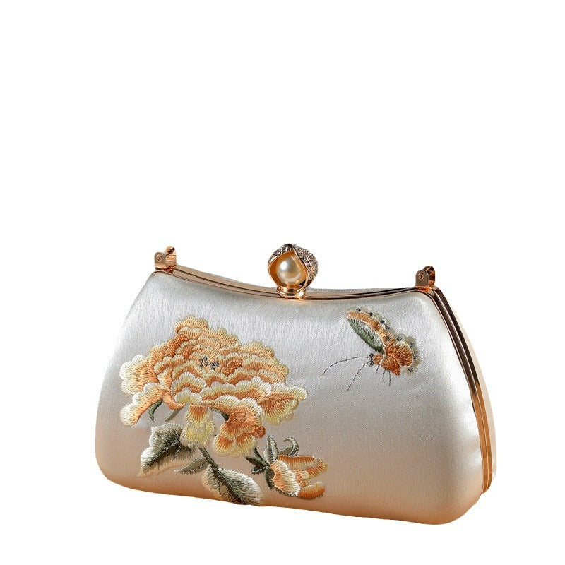 Women's Style Embroidery Retro Portable Design Cheongsam Dress Garment Handbags