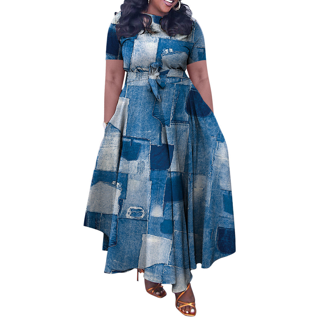 Women's Fashion Elegant Tied Africa Maxi Dress Dresses