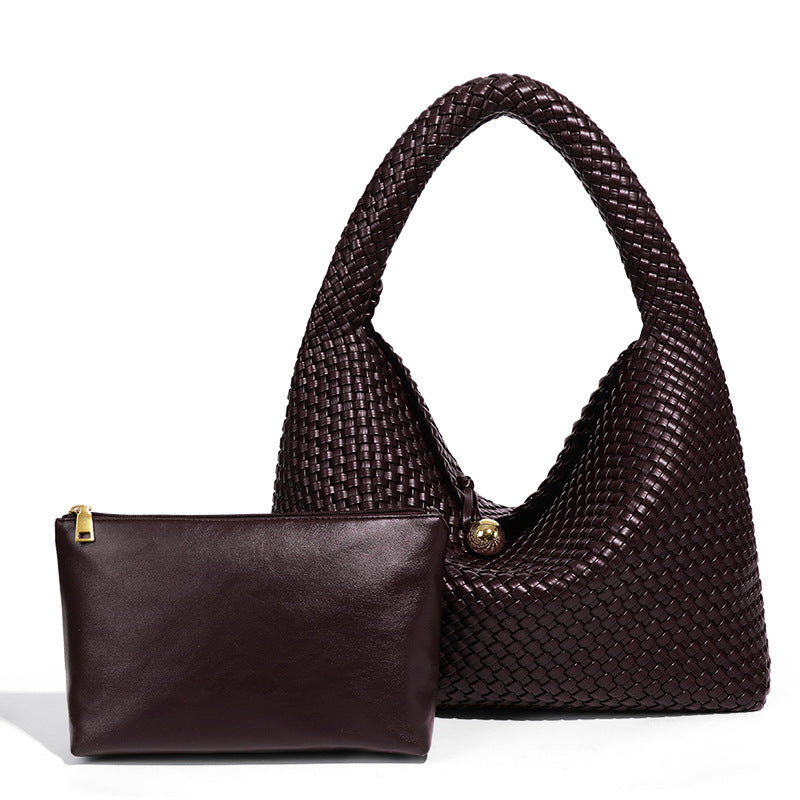 Women's Fashion Golden Ball Handmade Woven Texture Trendy Niche Bags