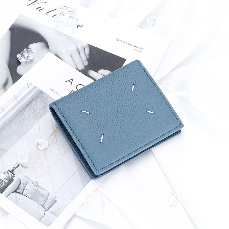 Women's Slouchy Leather Short Fold Genuine Ladies Wallets