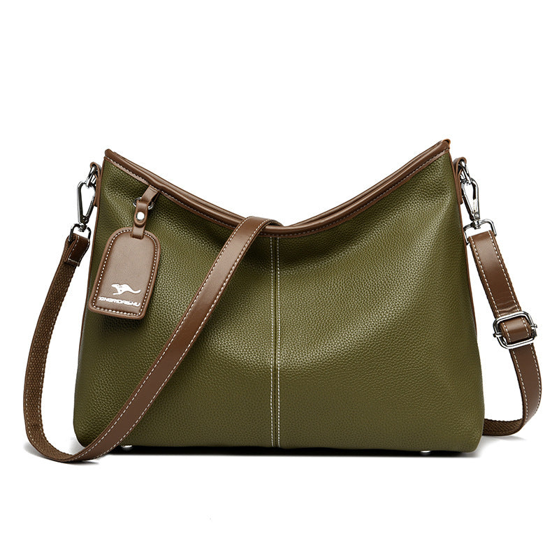 Women's Pattern Fashionable Sewing Line Genuine Kangaroo Crossbody Bags