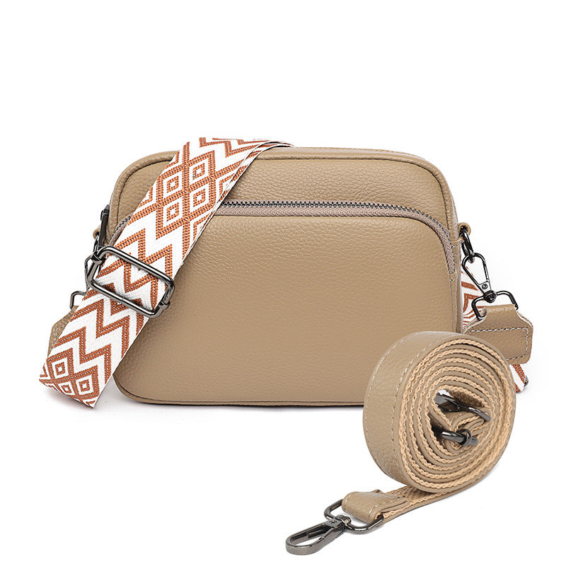 Women's Summer High-grade Niche Exquisite Western Style Contrast Color Leather Crossbody Bags