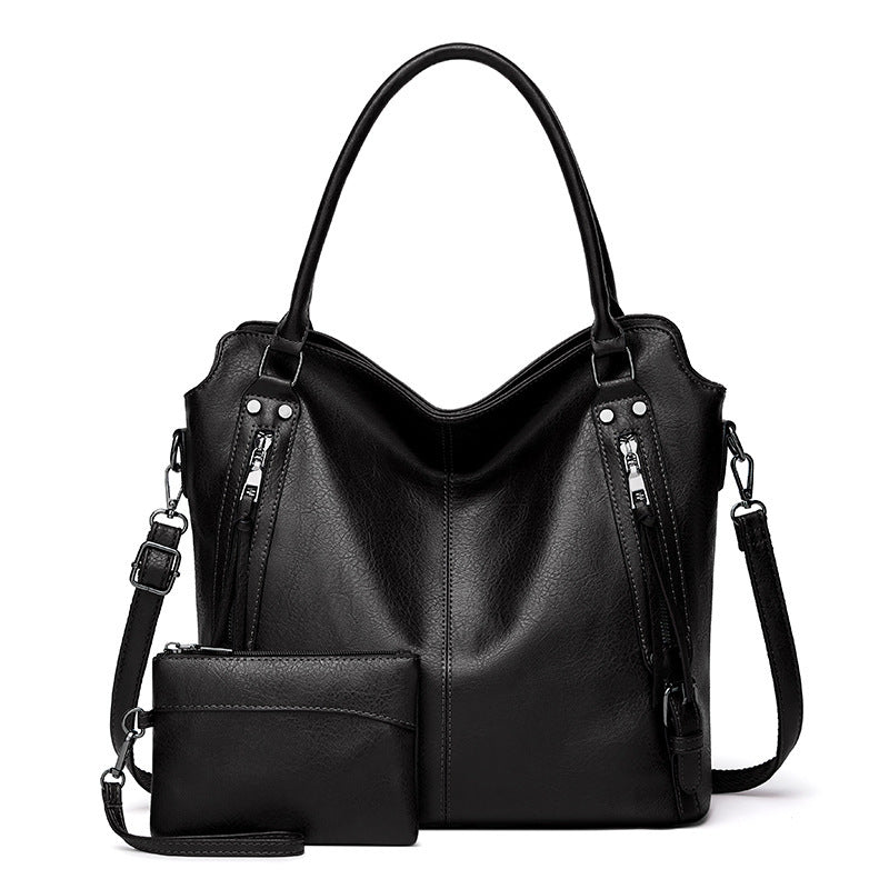 Women's Large Capacity Textured Simple Commuter Handbags