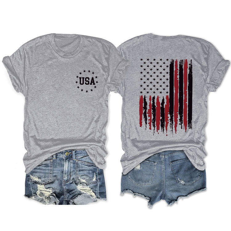 Women's Flag Summer Sleeve Fashion T-shirt Blouses