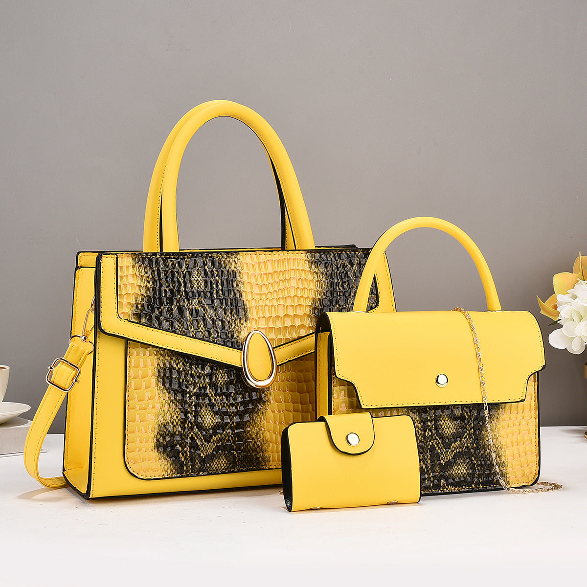 Women's Three-piece Fashion Creative Stone Pattern Western Bags