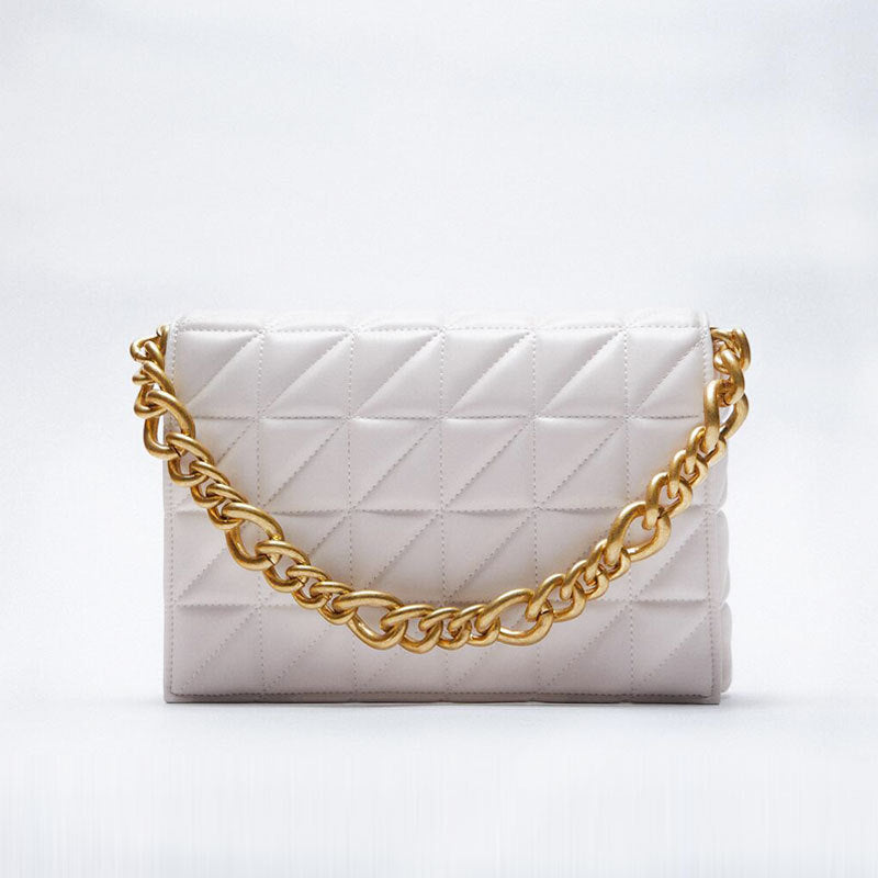 Women's Summer Fashion Trendy Thick Chain Quilted Shoulder Bags