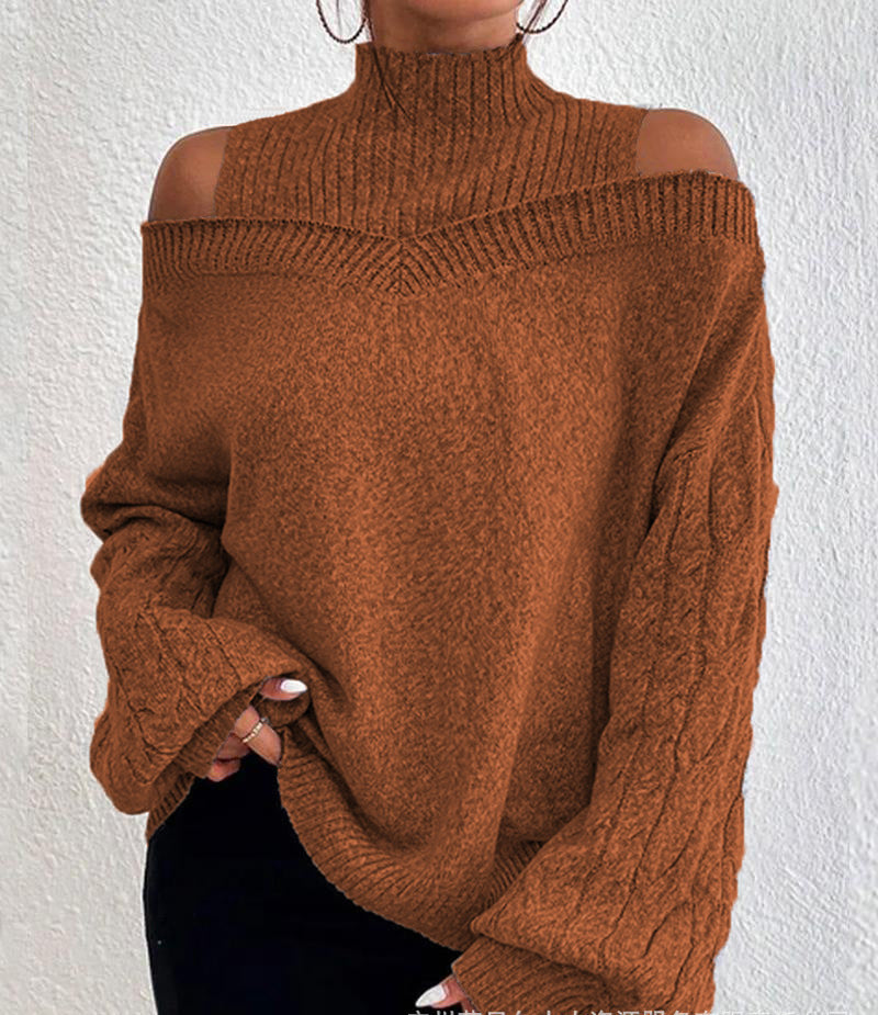 Women's Fashion Mock Neck Loose Large Sweaters