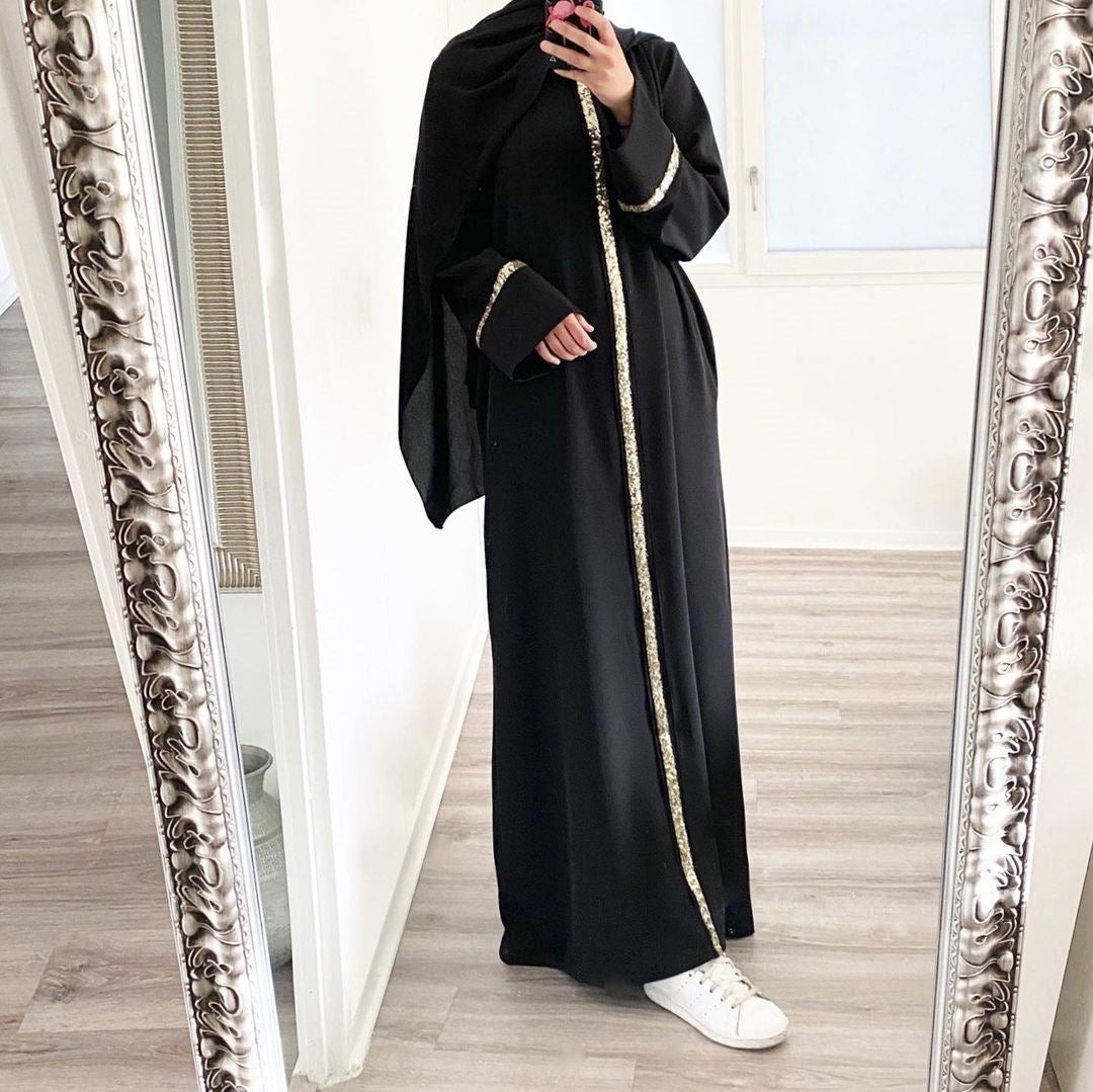 Women's Wear Robe Stitching Trim Sequins Dress Clothing