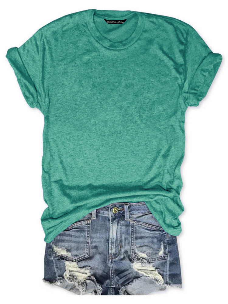 Women's Heat Transfer Patch Casual Round Neck Blouses