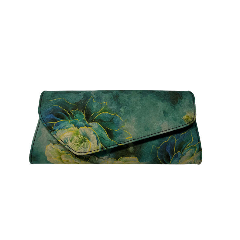 Women's Yarn Printed Clutch Dinner Dress Matching Handbags