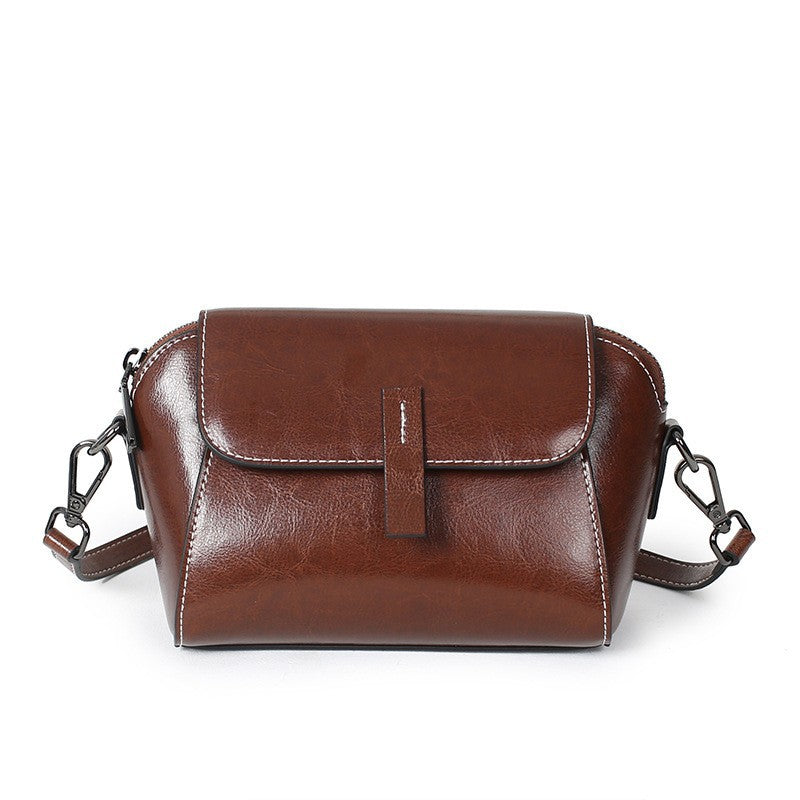 Women's Oil Wax Cowhide Shell Super Popular Crossbody Bags