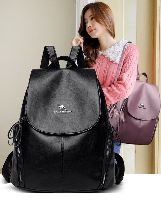 Women's Leather Large Capacity Fashion Mother Going Backpacks