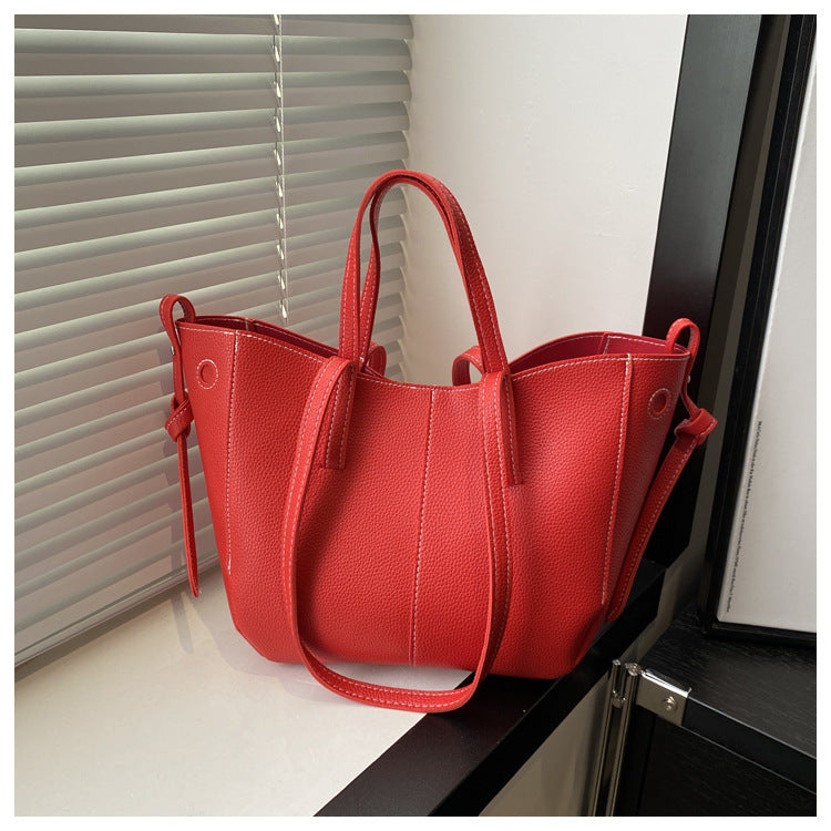 Women's Large Capacity Trendy Fashion Solid Color Korean Bags