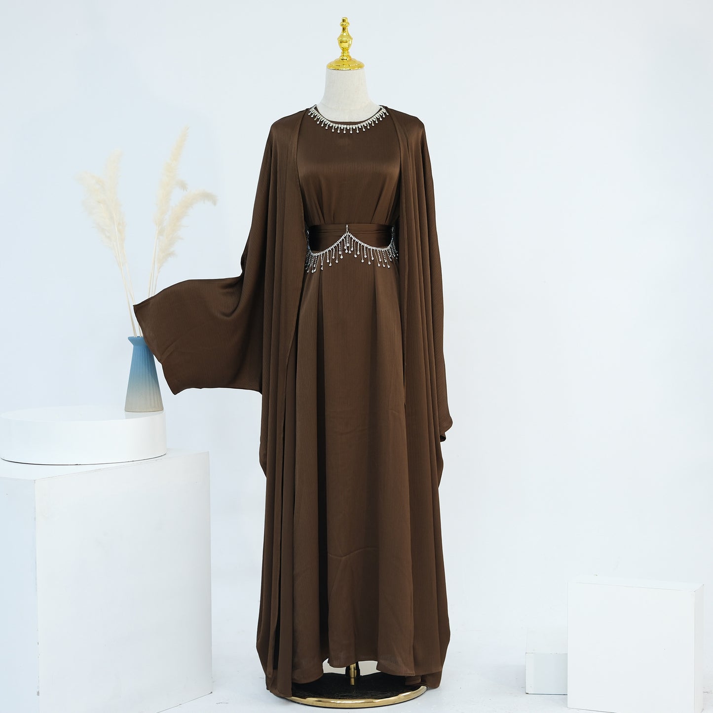 Turkish Elegant Two-piece Set Crystal Chain Suits