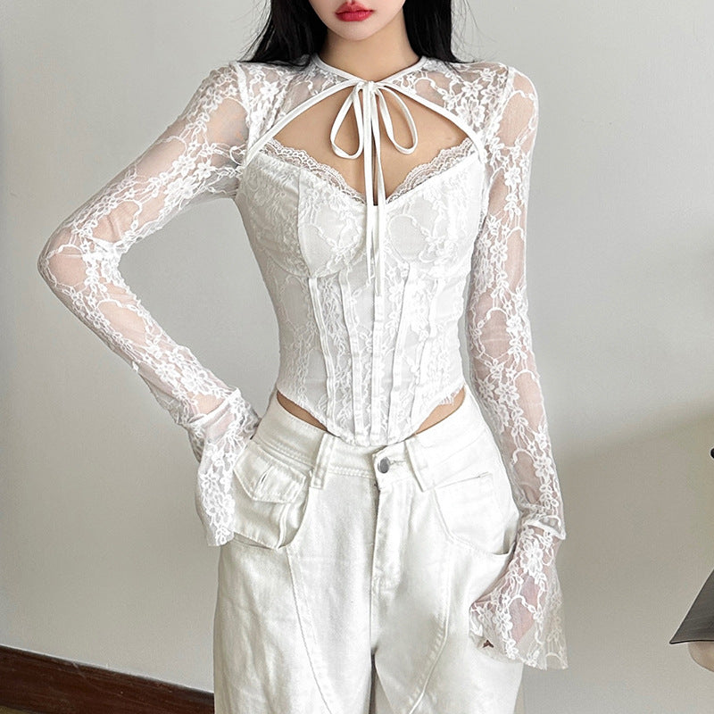 Women's Autumn Pure Desire Temperament Slim Waist Blouses