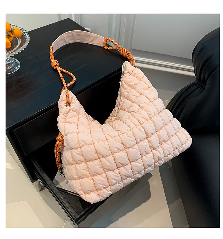 Women's Large Capacity Down Pleated Cloud Simple Crossbody Bags