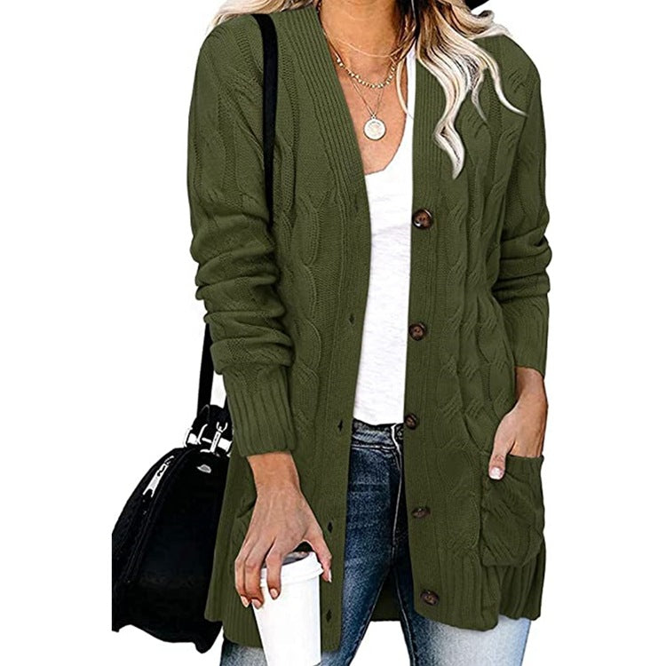 Women's Casual Knitted Large Loose Button Female Cardigans