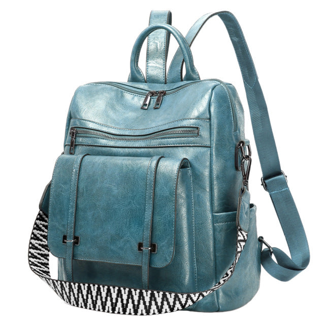 Women's Retro High-grade Soft Leather Large Capacity Backpacks