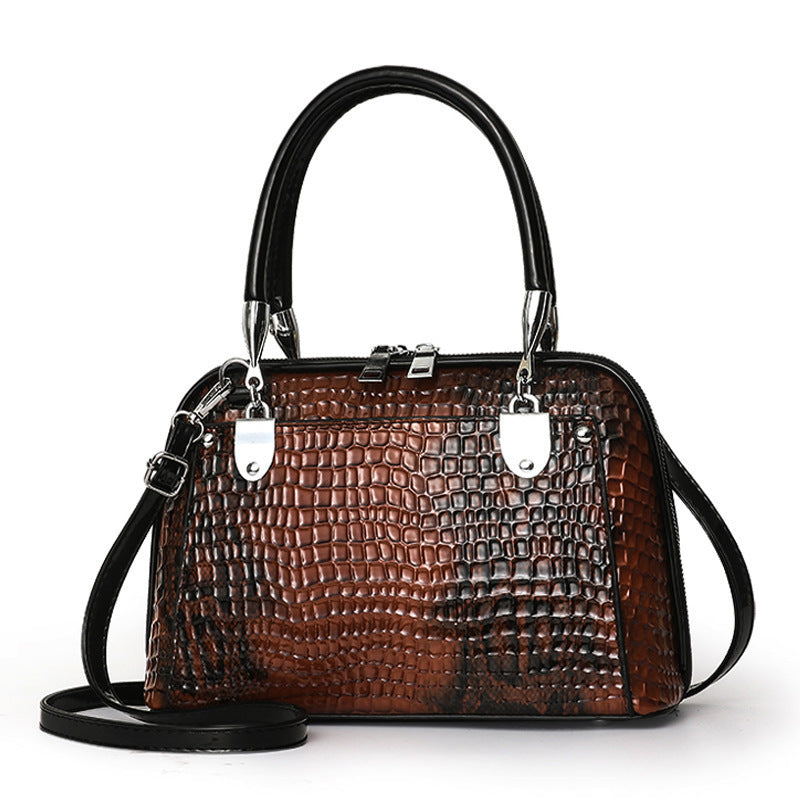 Women's Snakeskin Pattern Portable Large Capacity Elegant Handbags