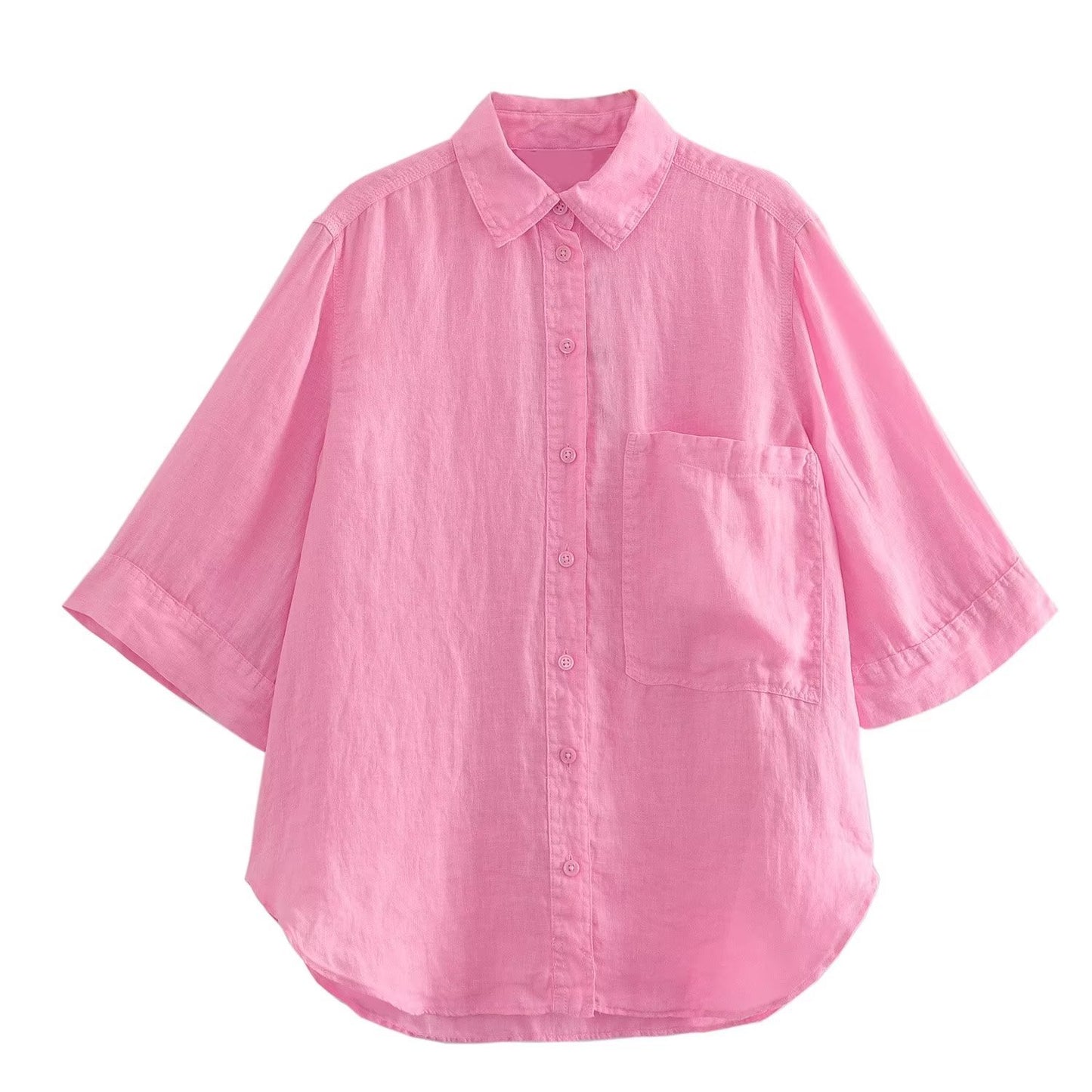 Women's For With Pocket Linen Shirt Casual Suits
