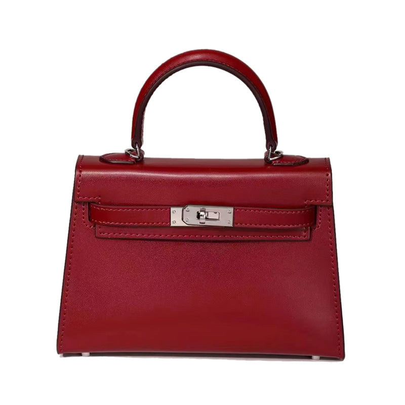 Women's Genuine Leather Shiny Patent Plain Kelly Shoulder Bags