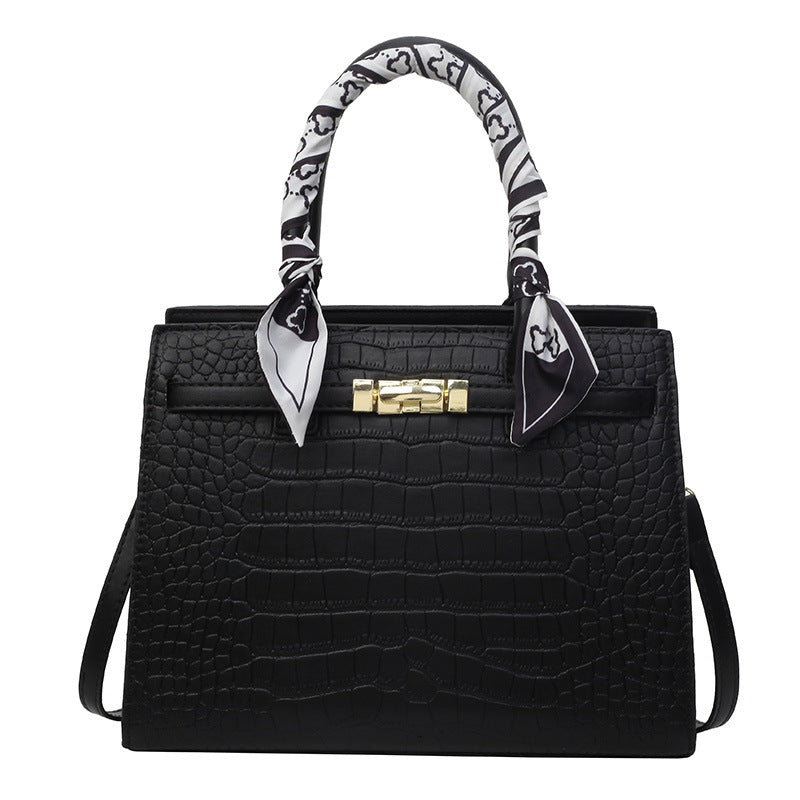 Women's Spring Stone Pattern Solid Color Simple Retro Handbags