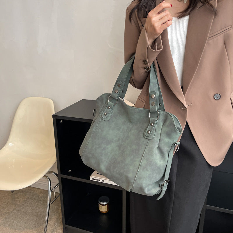 Women's Retro Fashionable Simple Korean Style Large Backpacks