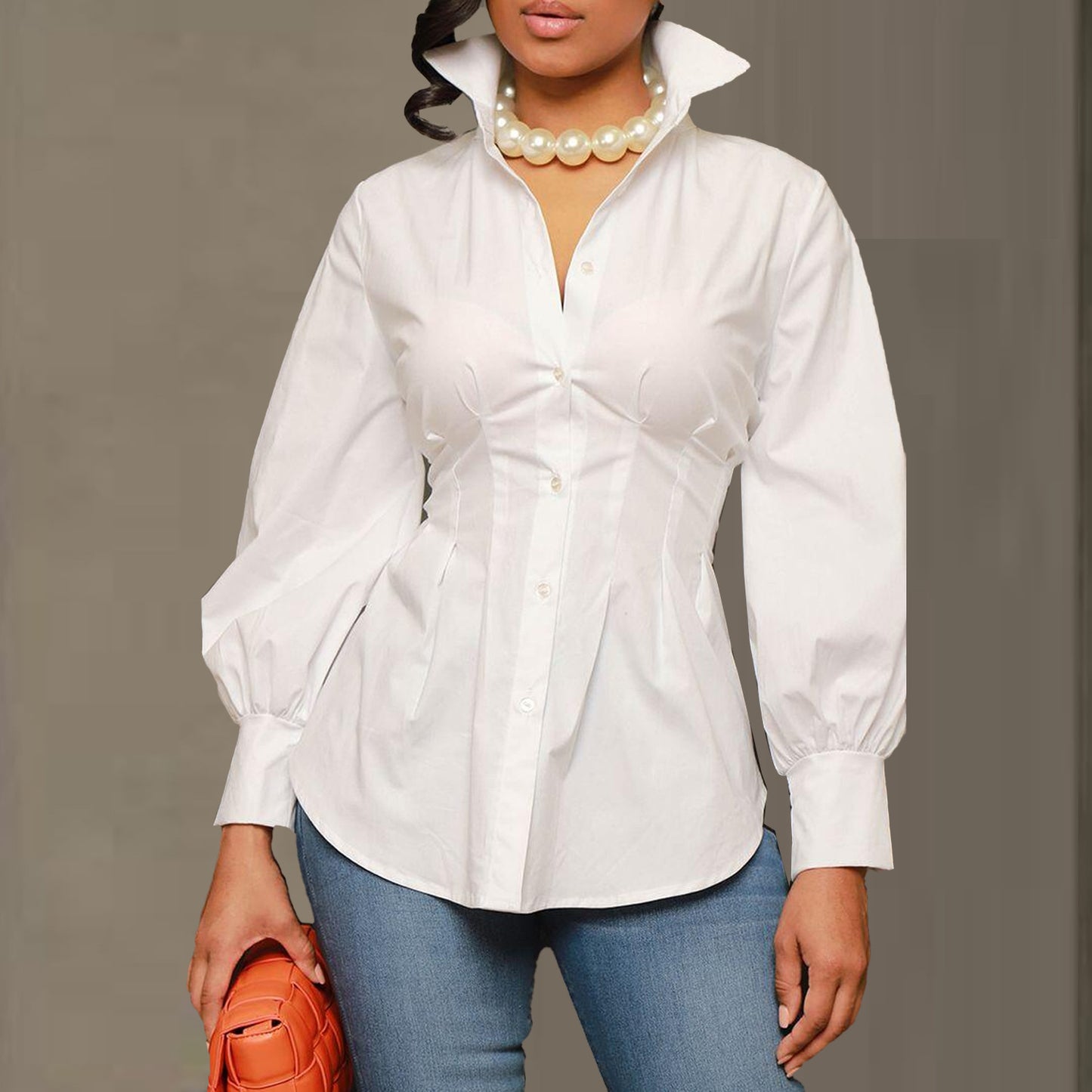Sexy Slim Fit Button Pure White Suits