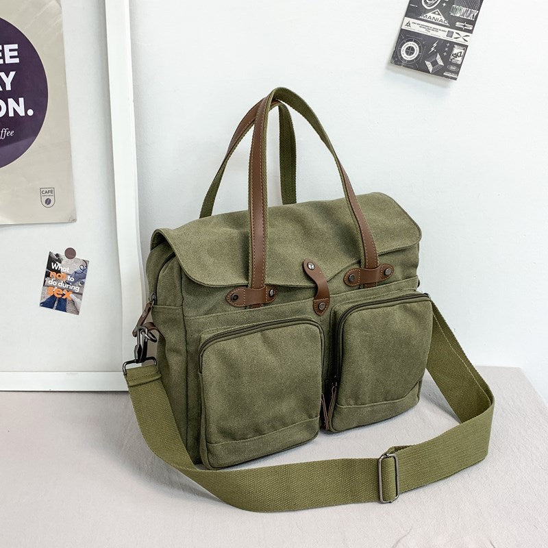 Men's Large Capacity Canvas College Style Trendy Men's Messenger Bags