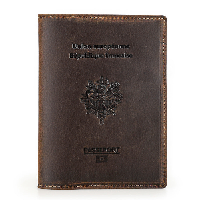 Black Angel Retro Crazy Horse Leather Swiping Men's Wallet