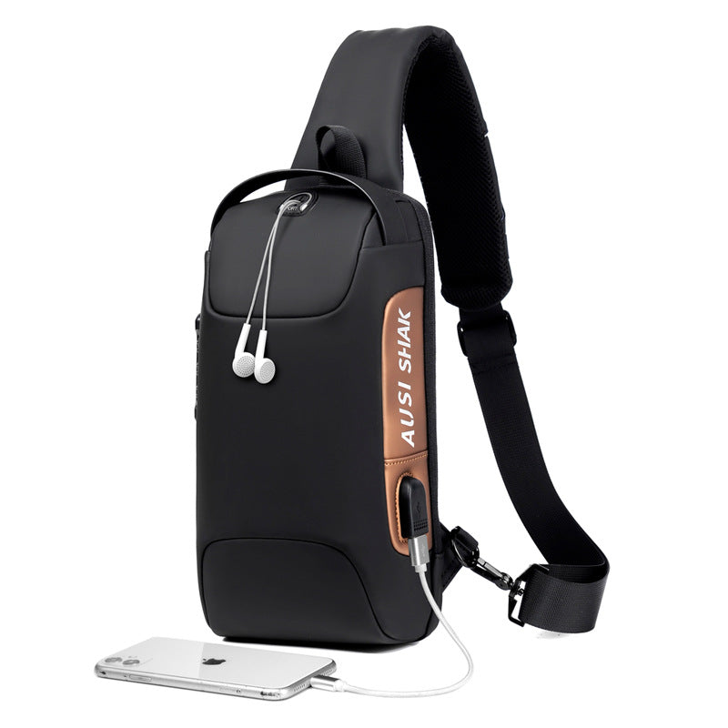 Men's Motorcycle Password Unique Support Printing Men's Chest Bags