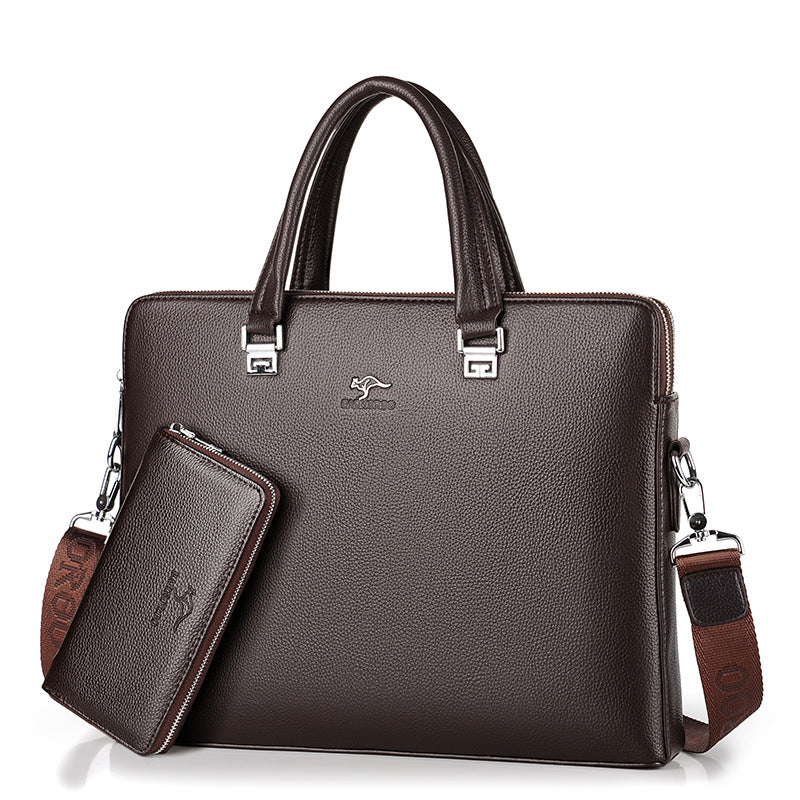 Classic Men's Fashion Soft Trendy Business Men's Handbags