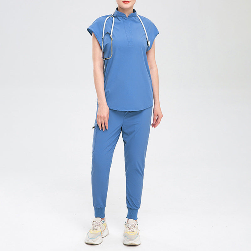 Sleeve Hand Washing Split Pet Hospital Beauty Uniform