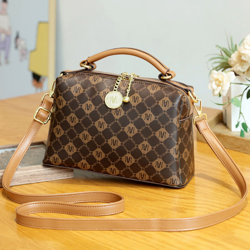 Women's Versatile Fashion Printing Simple Pillow Small Square Bags