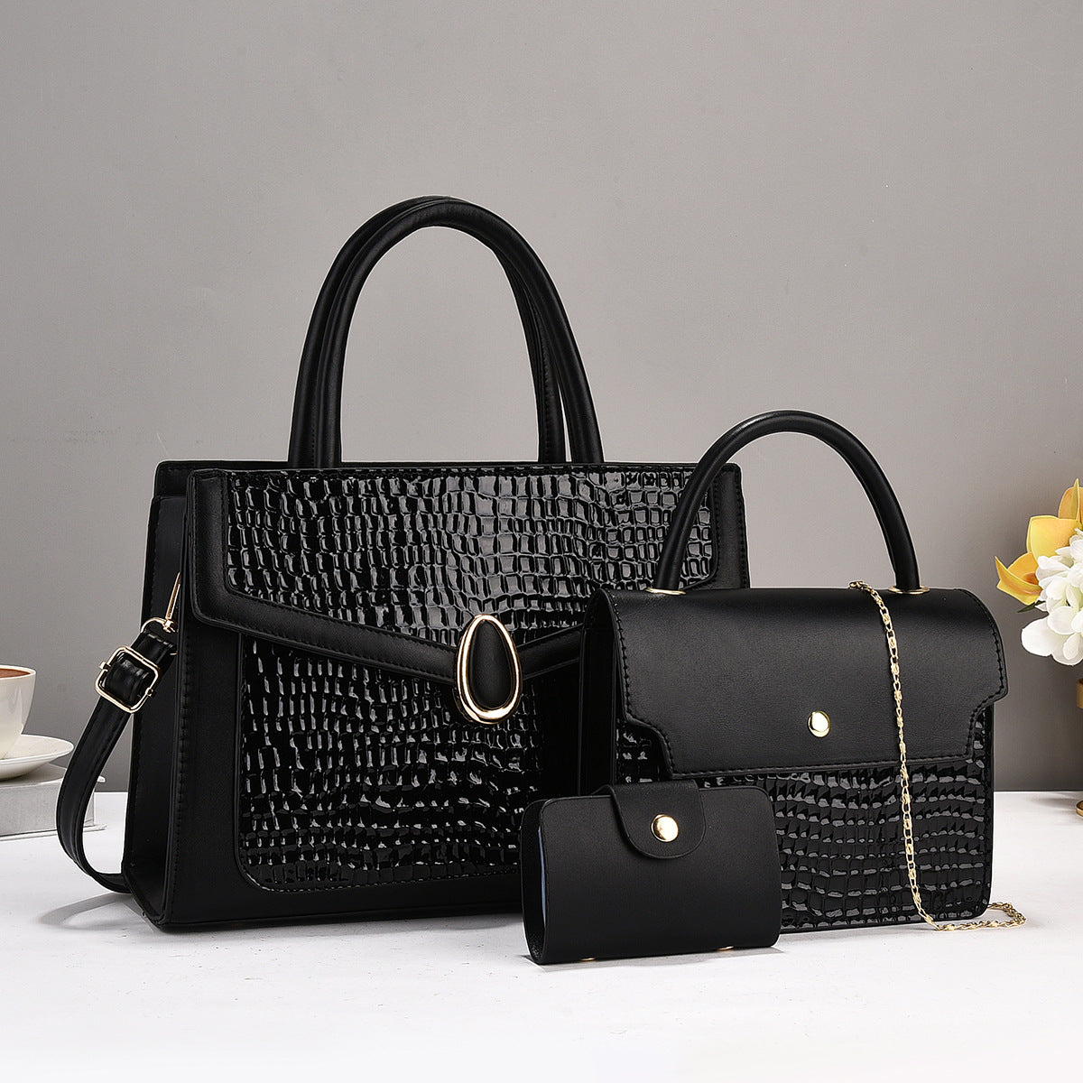Women's Three-piece Fashion Creative Stone Pattern Western Bags
