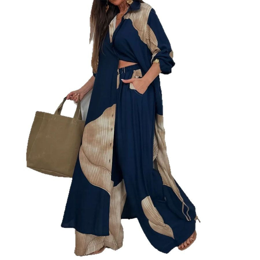 Women's Spring Fashion Casual Multicolor Loose Shirt Suits
