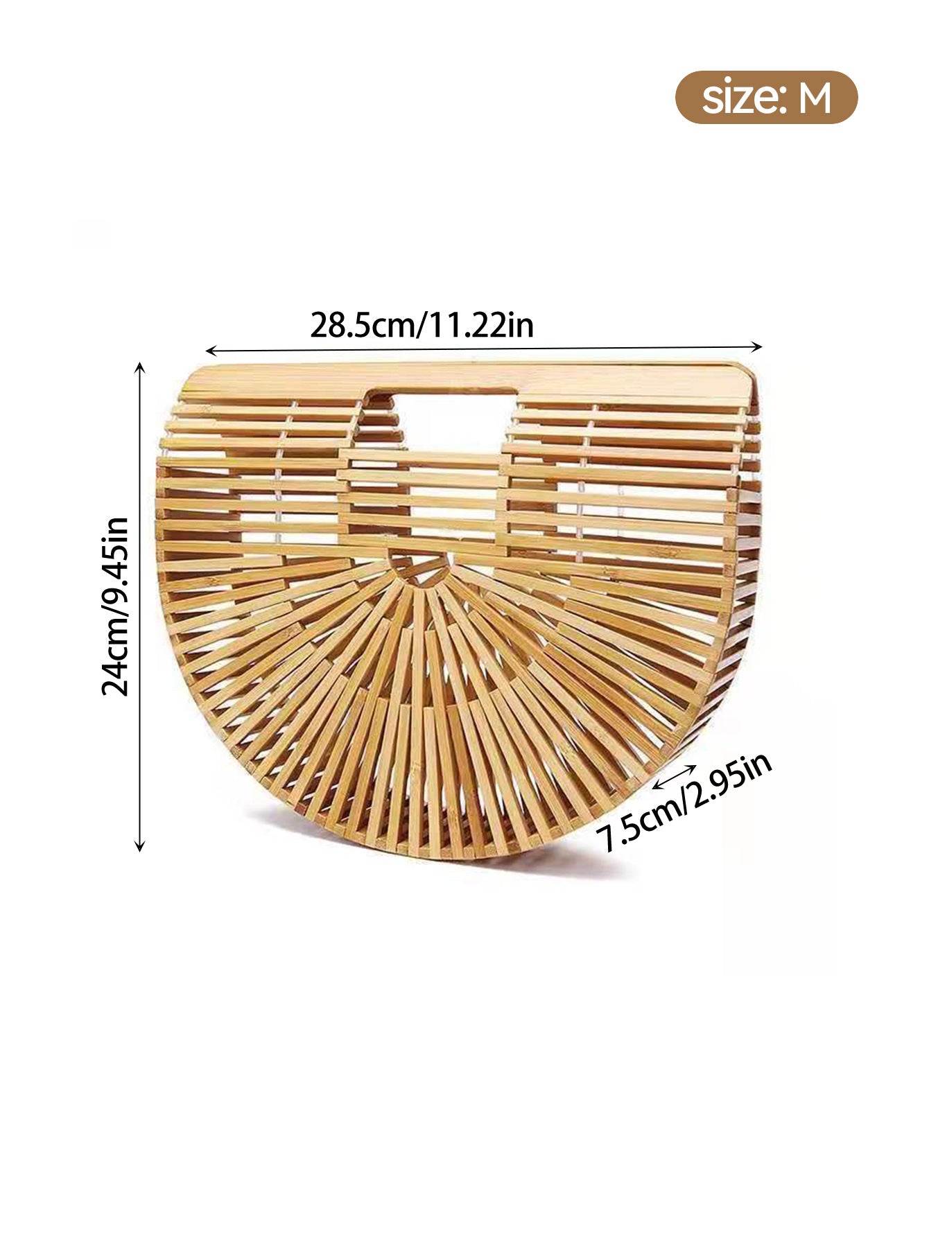 Women's Semicircle Niche Bamboo Hand-woven Beach Handbags