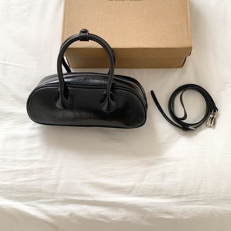 Women's Solid Color High-grade Niche Baguette Handbags