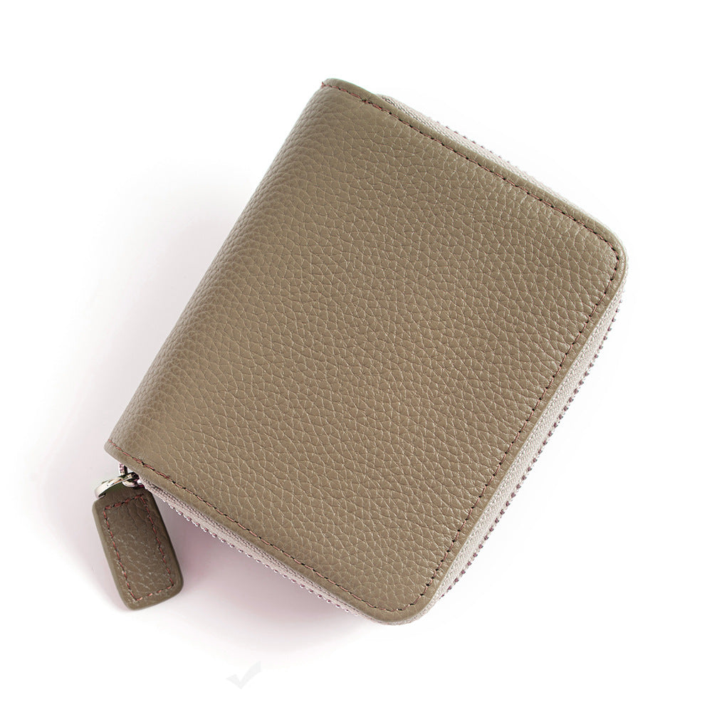 Women's Leather Multiple Slots Expanding Cowhide Large Ladies Wallets