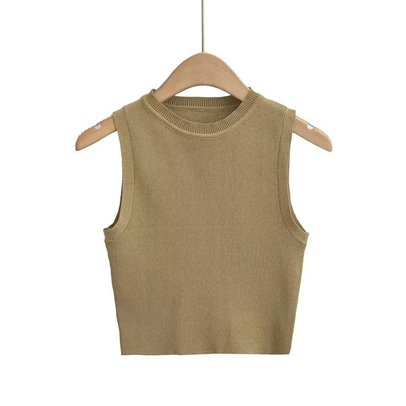 Women's Summer Sleeveless Elastic Knitted For Tops