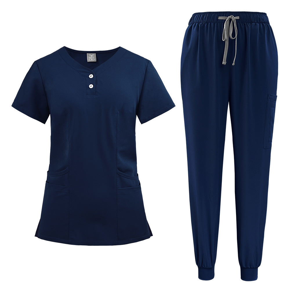 Elastic Button Casual Doctor Nurse Hospital Work Clothes Uniform