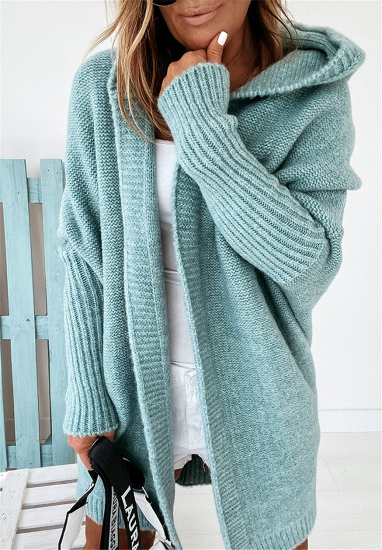 Bat Sleeved Soft Loose Back Stitching Knitwear