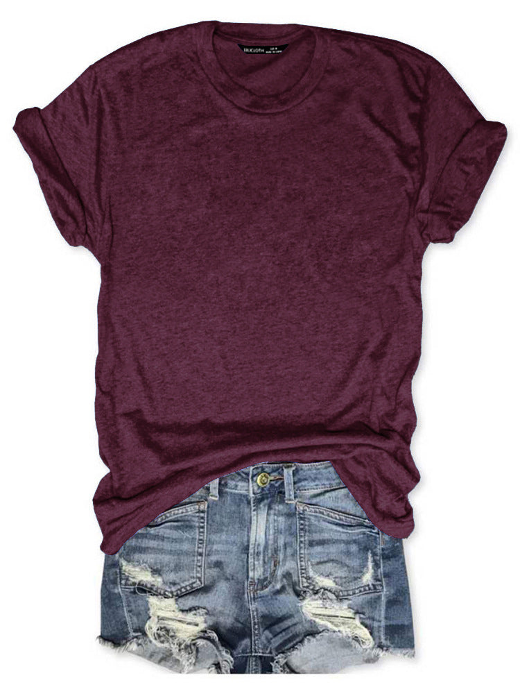 Women's Heat Transfer Patch Casual Round Neck Blouses