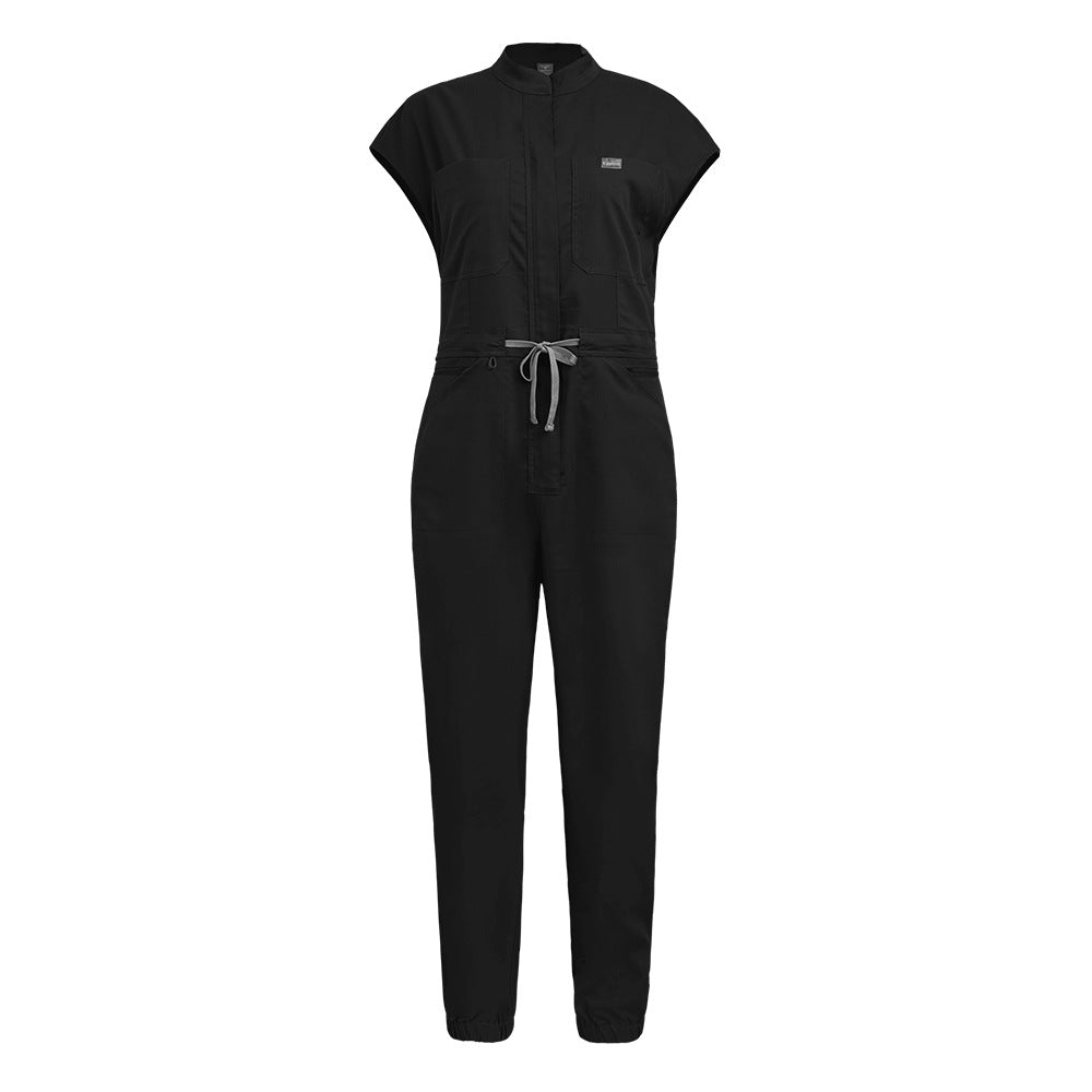 Medical Facial Scrub Stand Collar Flounced Sleeve Uniform