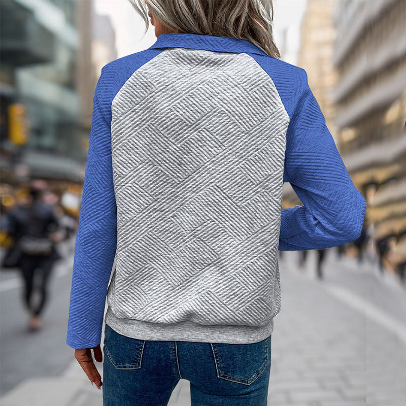Women's Casual Simple Style Pullover Multicolor Collar Sweaters