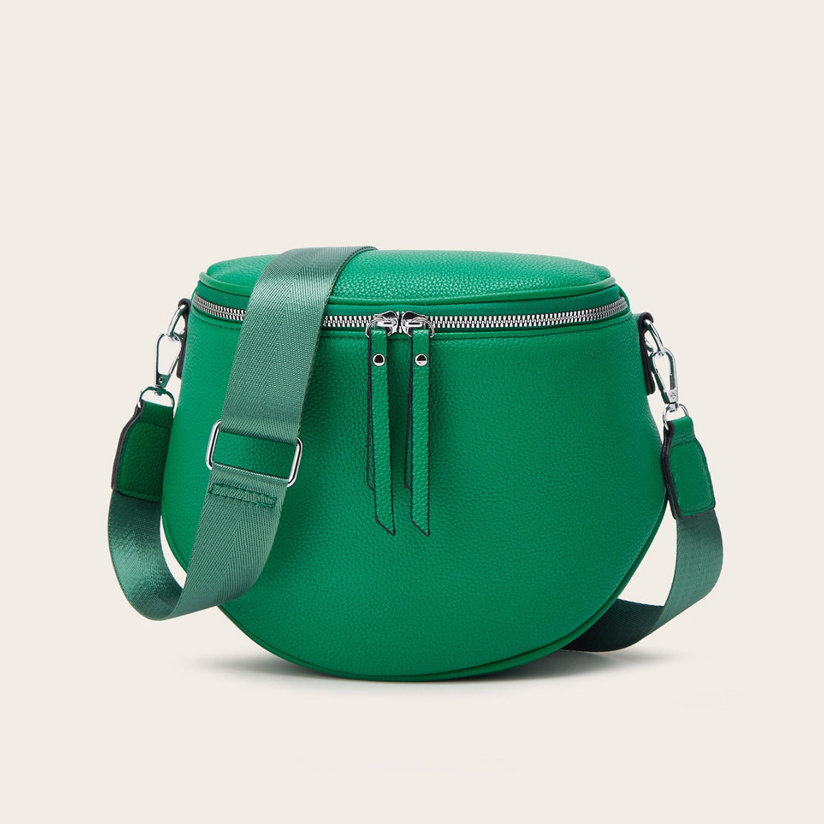 Women's Fashion Vintage Saddle Lychee Pattern Wide Crossbody Bags