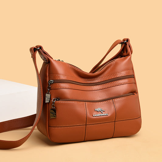 Women's Mother's Summer Tide Soft Leather Large Crossbody Bags