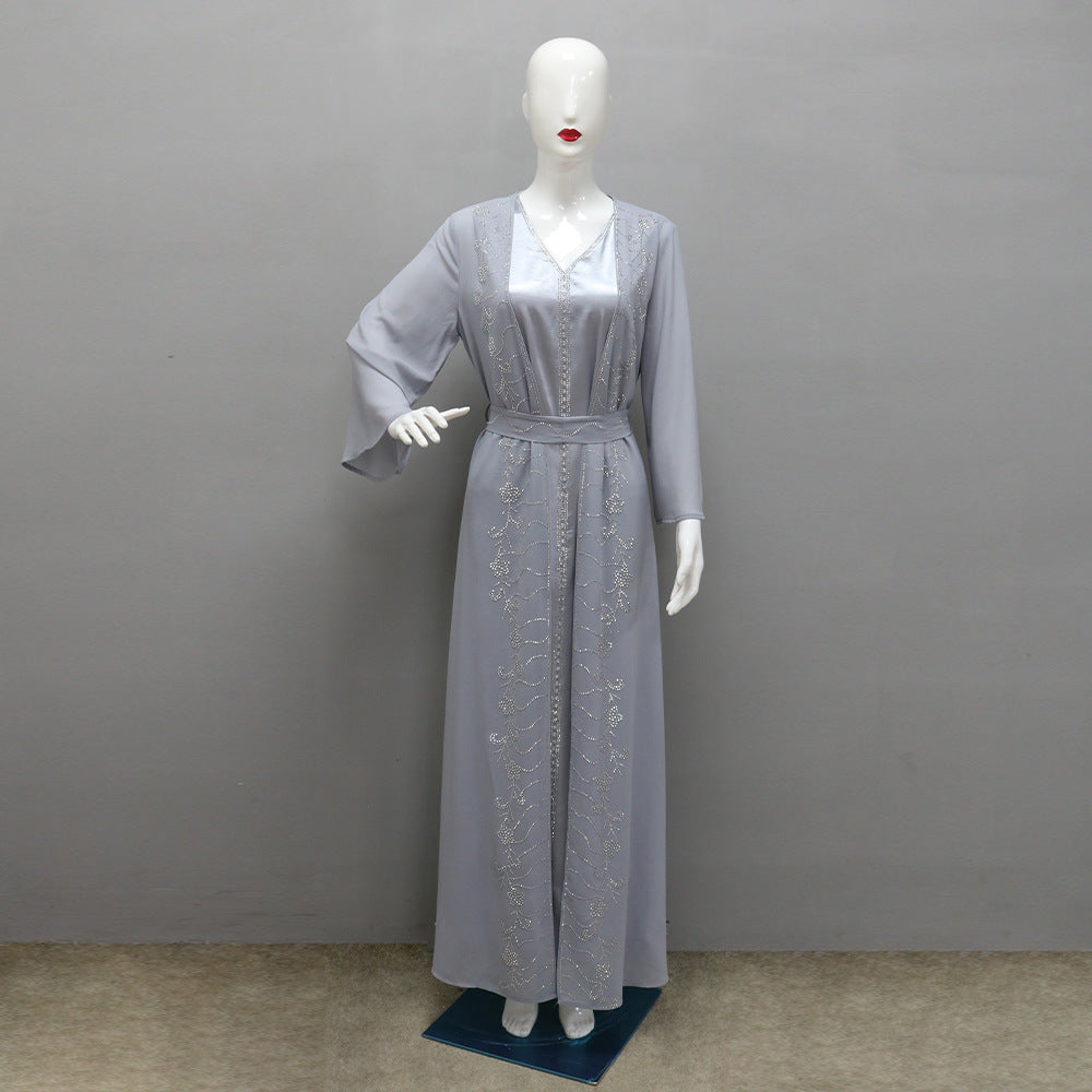 Beautiful Dress Chiffon Rhinestone Muslim Robe Clothing