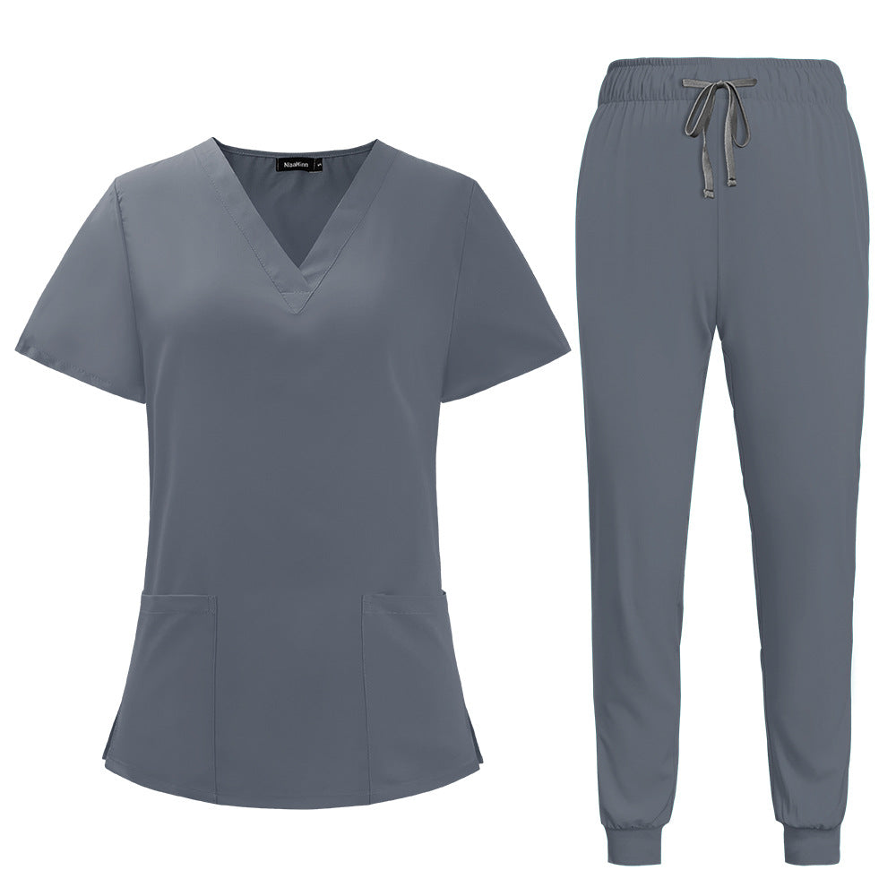 Women's & Men's & Simple Casual Hand Washing Solid Uniform