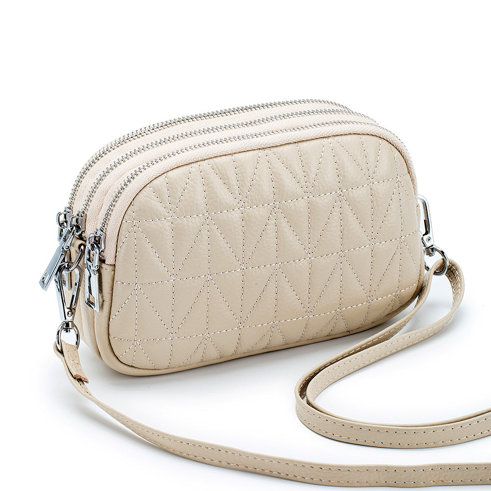Women's Soft Leather Fashion Genuine Leisure Embroidery Crossbody Bags